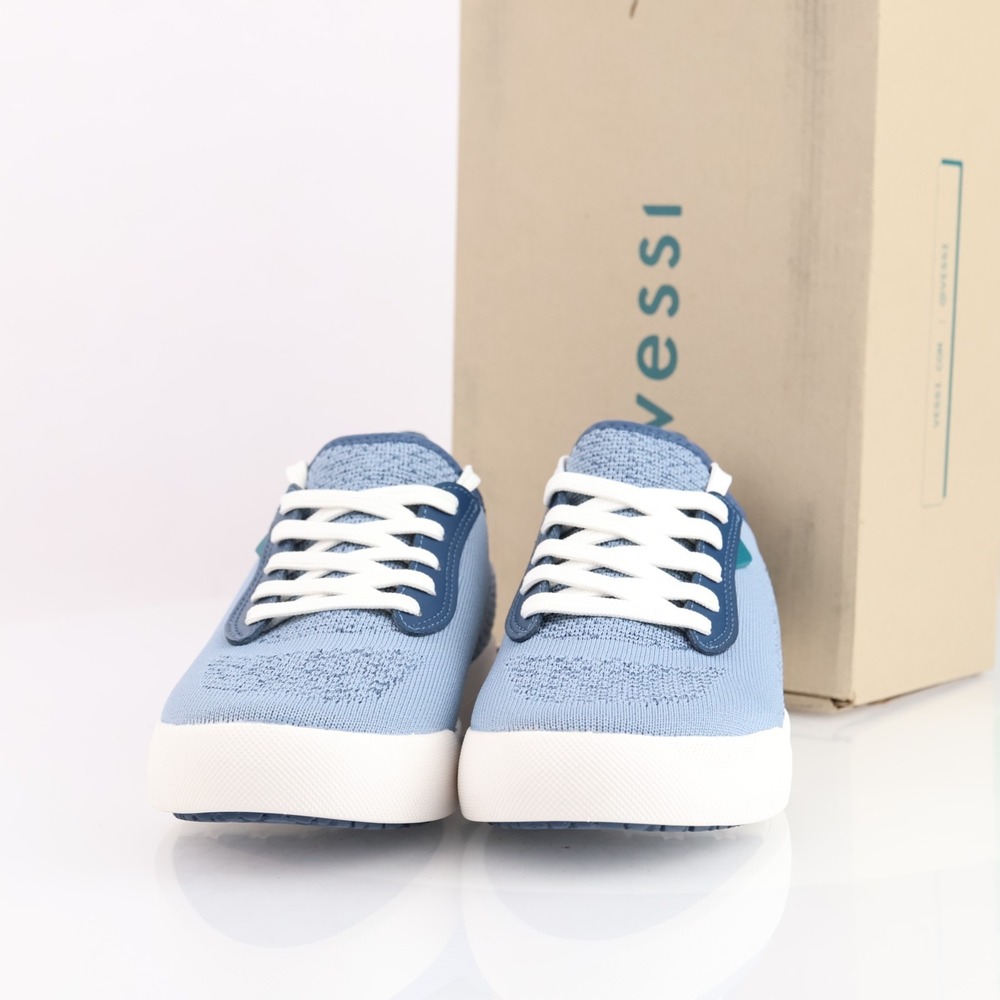 Vessi Womens Weekend 1.5 Sneakers Size 7 Waterproof Blue Lace Up Comfort Shoes - Picture 5 of 17